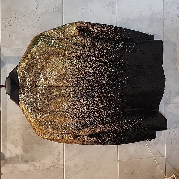 Coofundy Men's Large suit jacket black to gold sequenc ombre - Picture 2 of 7